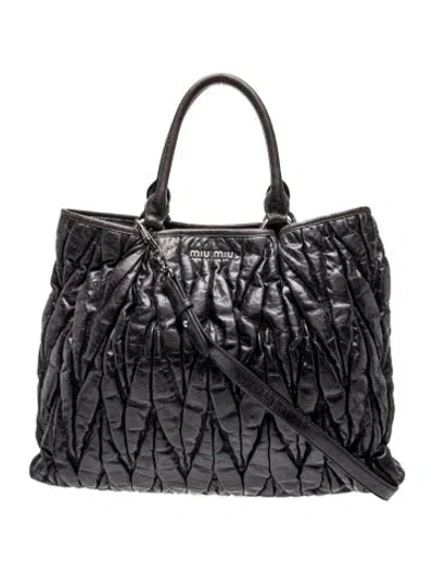 Pre-owned Miu Miu Leather Crossbody Bag In Black