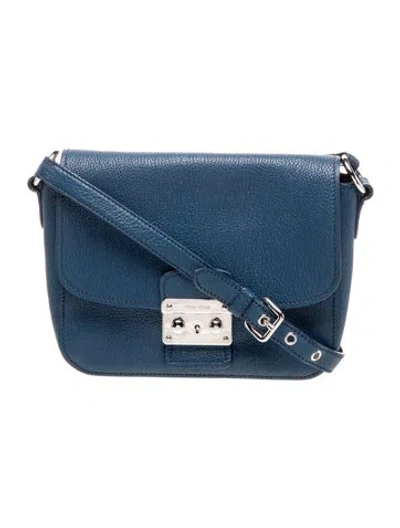 Pre-owned Miu Miu Leather Crossbody Bag In Blue