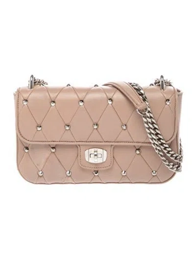 Pre-owned Miu Miu Leather Crossbody Bag In Neutral