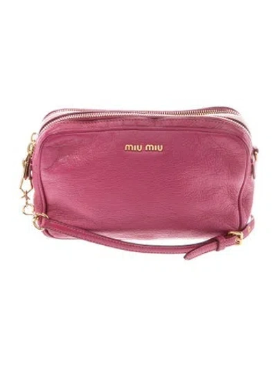 Pre-owned Miu Miu Leather Crossbody Bag In Pink