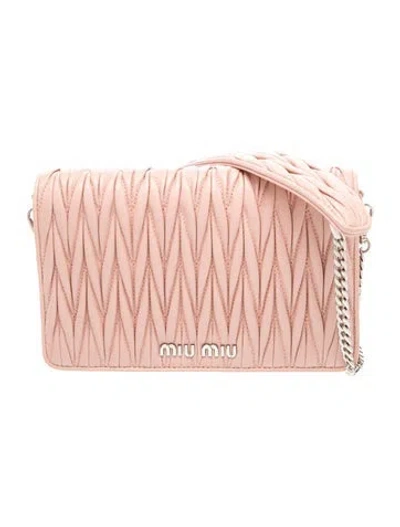 Pre-owned Miu Miu Leather Crossbody Bag In Pink