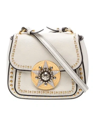 Pre-owned Miu Miu Leather Crossbody Bag In White
