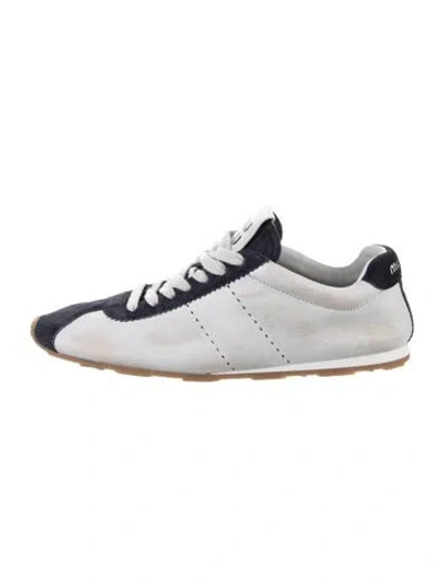 Pre-owned Miu Miu Leather Distressed Accents Sneakers In Multi
