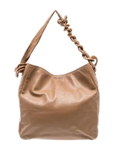 Pre-owned Miu Miu Leather Evening Bag In Neutral