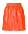 Miu Miu Leather Mini Skirt In Orange
