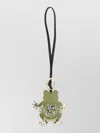 Miu Miu Leather Frog Keyring In Multi