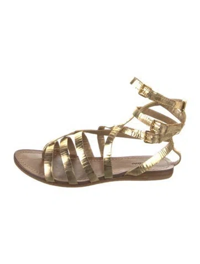 Pre-owned Miu Miu Leather Gladiator Sandals