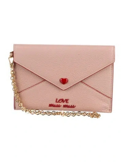 Pre-owned Miu Miu Leather Graphic Print Continental Wallet In Pink