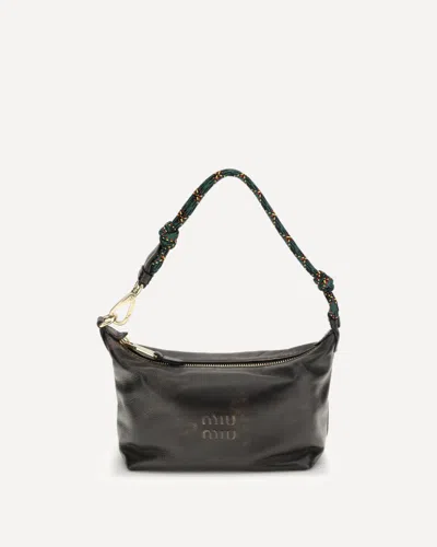 Miu Miu Leather Handbag In Green