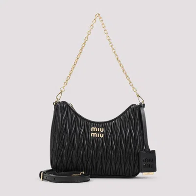 Miu Miu Leather Handbag In Nero