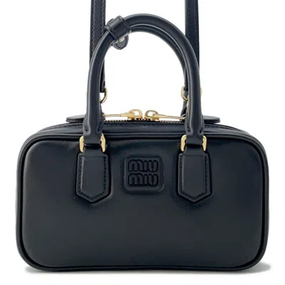 Pre-owned Miu Miu Leather Handbag () In Black