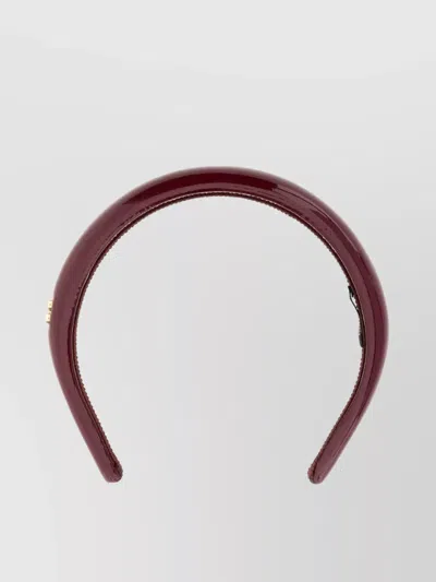 MIU MIU LEATHER HEADBAND GLOSSY FINISH