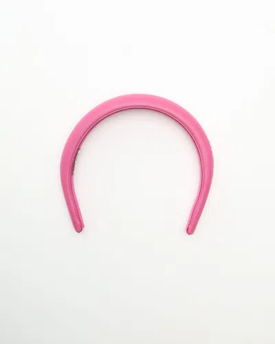 Miu Miu Leather Headband In Pink