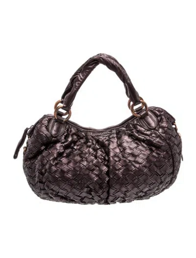 Pre-owned Miu Miu Leather Hobo In Purple