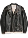 Miu Miu Klassische Lederjacke In Senape+nero
