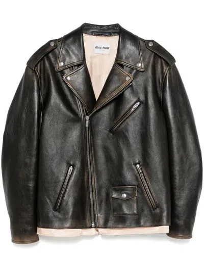 MIU MIU MIU MIU LEATHER JACKET