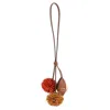 Miu Miu Leather Key Ring In Multi