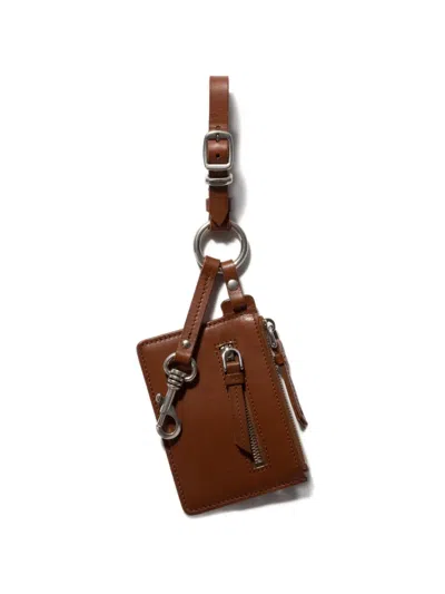 Miu Miu Leather Keyring Trick In Brown