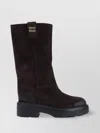 Miu Miu Leather Knee-high Boots Oversized Sole In Black