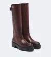 Miu Miu Leather Knee-high Boots In Brown