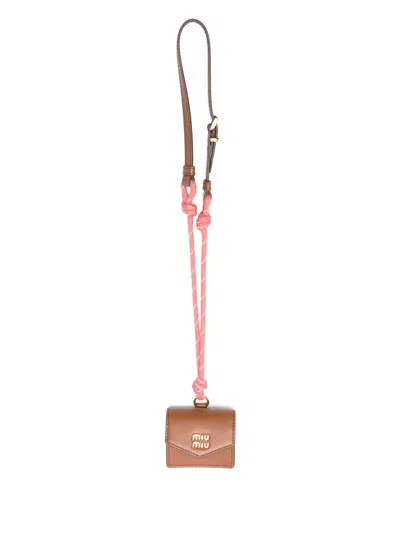 Miu Miu Leather Knotted-cord Wallet