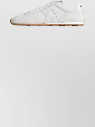 Miu Miu Leather Lace-up Low-top Sneakers