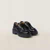Miu Miu Chunky-sole Lace-up Shoes In Black