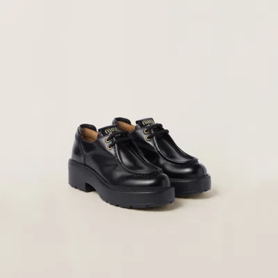 MIU MIU LEATHER LACE-UP SHOES