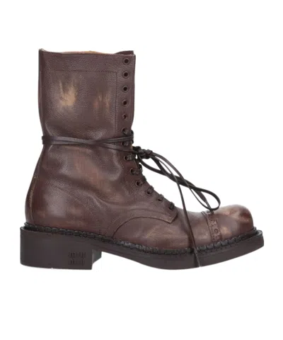 Miu Miu Leather Laced Boots (35mm)