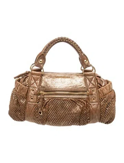 Pre-owned Miu Miu Leather Laser Cut Leather Handle Bag