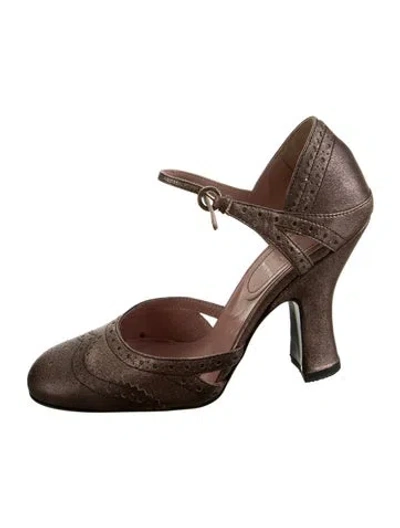 Pre-owned Miu Miu Leather Lasercut Accents Pumps In Multi