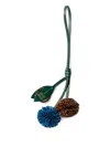 Miu Miu Leather Charm With Loop Handle And Pom Design In Multi