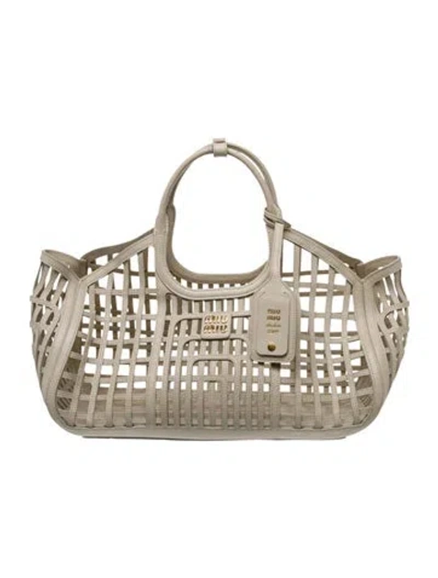 Pre-owned Miu Miu Leather Leather Basket Medium In Multi
