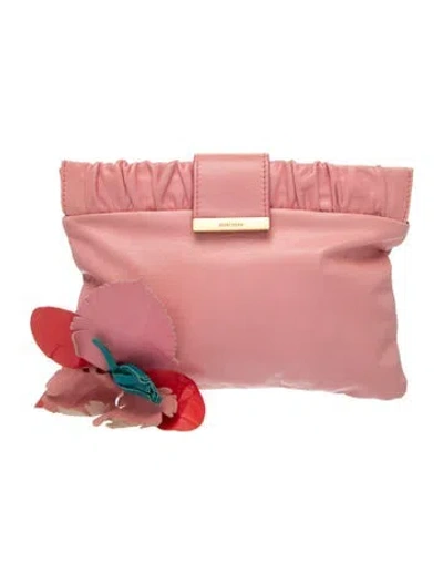 Pre-owned Miu Miu Leather Leather Clutch In Pink