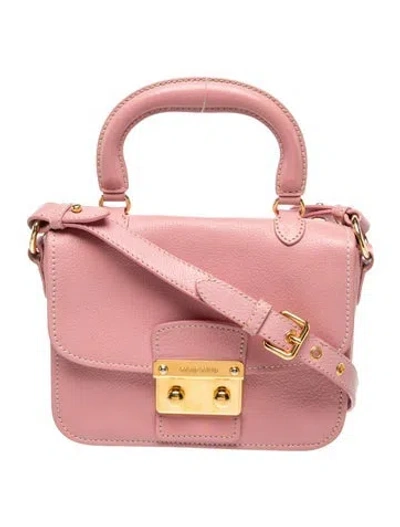 Pre-owned Miu Miu Leather Leather Handle Bag In Pink