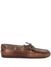 Miu Miu Vintage Effect Leather Loafers In Brown