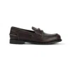 Miu Miu Brown Leather Loafers In Brown