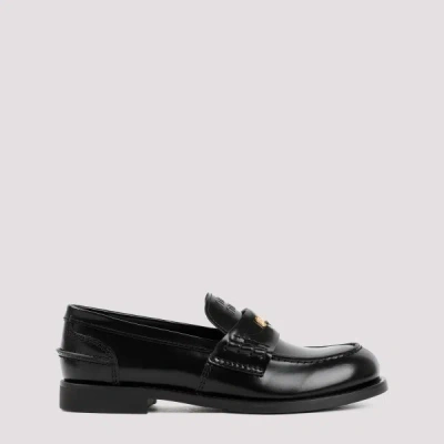 Miu Miu Leather Loafers For Women In Black