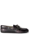 Miu Miu Unlined Bleached Leather Loafers In Black