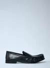 Miu Miu Loafers In Buffalo Leather With Embossed Stitching In Multi