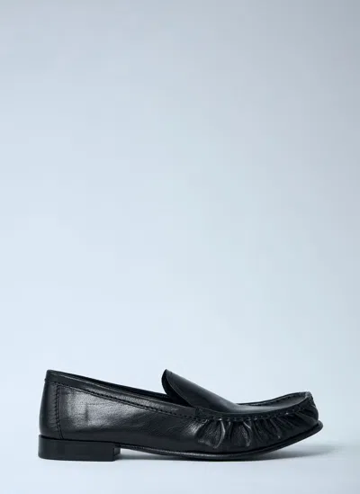 Miu Miu Leather Loafers In Black