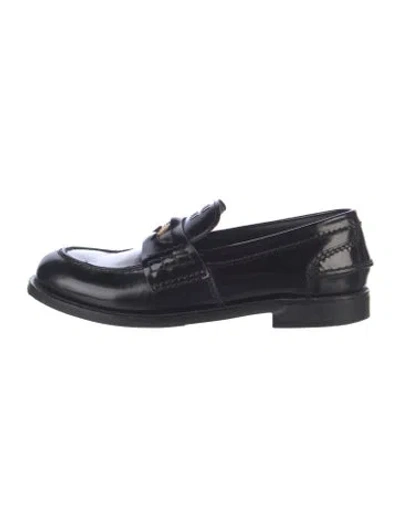 Pre-owned Miu Miu Leather Loafers In Black