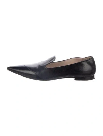 Pre-owned Miu Miu Leather Loafers In Blue
