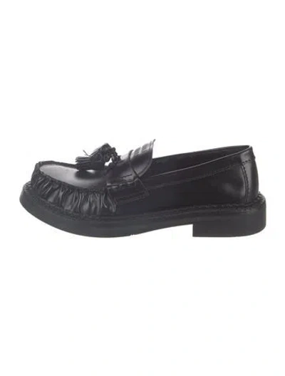 Pre-owned Miu Miu Leather Loafers In Blue
