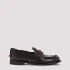 Miu Miu Brown Leather Loafers In Brown