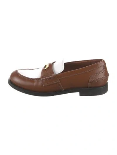 Pre-owned Miu Miu Leather Loafers In Brown