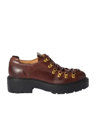 Miu Miu Leather Loafers In Red