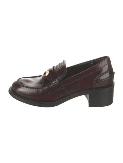 Pre-owned Miu Miu Leather Loafers In Multi
