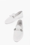 MIU MIU LEATHER LOAFERS WIITH PLAQUE DETAIL
