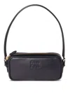 Miu Miu Leather Logo-detail Mini Bag In Black